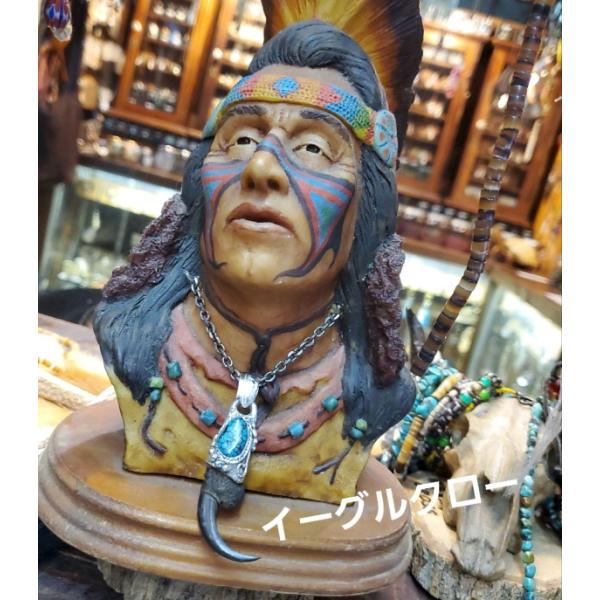 イーグルクロー ターコイズ ペンダント スパイダーウエブ 鷹の爪　ネックレス rym-70 ハンドメ...