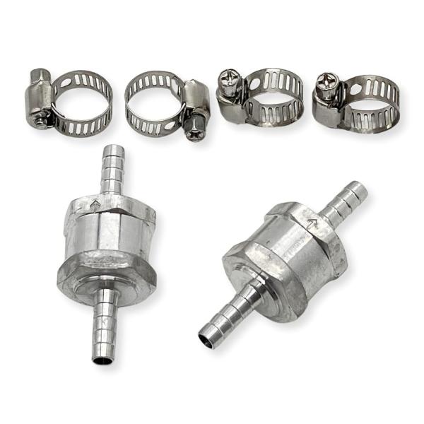 UMikke ワンウェイバルブ バイク チェックバルブ 逆流防止 バンド付 6mm 2個セット