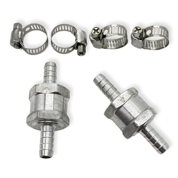 UMikke ワンウェイバルブ バイク チェックバルブ 逆流防止 バンド付 8mm 2個セット
