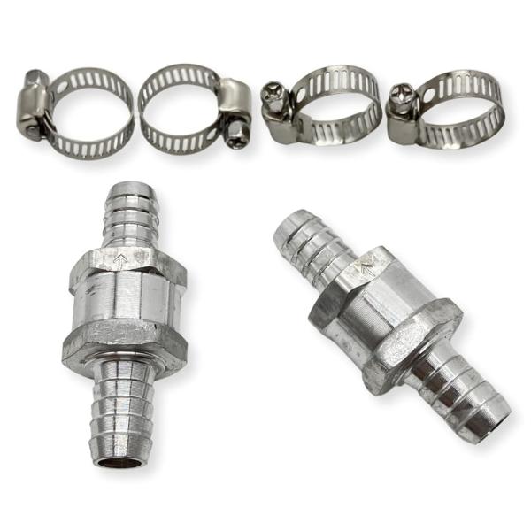 UMikke ワンウェイバルブ バイク チェックバルブ 逆流防止 バンド付 12mm 2個セット