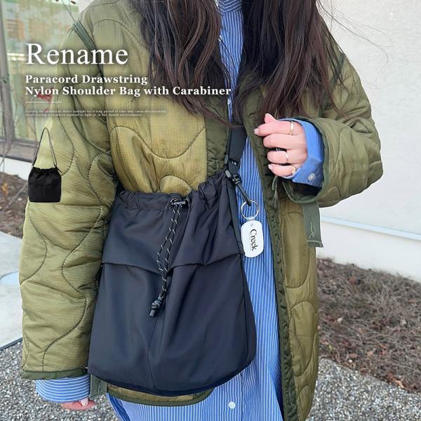 ショルダーバッグ ショルダー ナイロン リボン ギャザー レディース バッグ 肩掛け 2way おし...