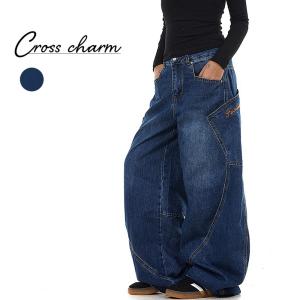 デニム バギー パンツ デニムパンツ レディース ワイドパンツ ワイド 大きいサイズ ジーンズ ジーパン ボトム 体型カバー ボトムス ストレート