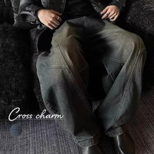 デニム ヴィンデージ パンツ デニムパンツ レディース ワイドパンツ ワイド 大きいサイズ ジーンズ ジーパン ボトム 体型カバー ボトムス