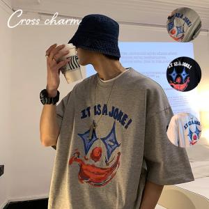 Tシャツ ピエロプリント ファッション Tシャツ メンズ レディース 半袖 カジュアル 大きいサイズ オーバーサイズ 大きめ Ta228 Crosscharm 通販 Yahoo ショッピング
