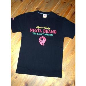 ネスタTシャツ/NESTA BRAND/ネスタブランドTシャツ/ネスタライオンプリント半袖Ｔシャツ/ブラック｜crosschop