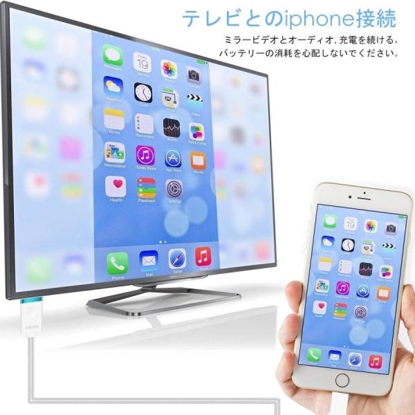 アイフォンHDMI変換ケーブル Lightning to HDMI接続アダプタ iPhoneテレビ変...