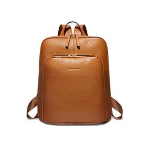 Enmain ビジネスリュックレディース レザー 本革 3way バックパック 女性用 ショルダー 軽量 大容量 防水 大人 通勤 通学 旅行 ブラウ