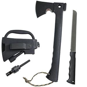 TOBAU 手斧 斧 マルチ手斧 ハンマー のこぎり マルチツール 多機能 ロープカッター 笛 ファイヤースターター 便利グッズ アウトドア キャンプ