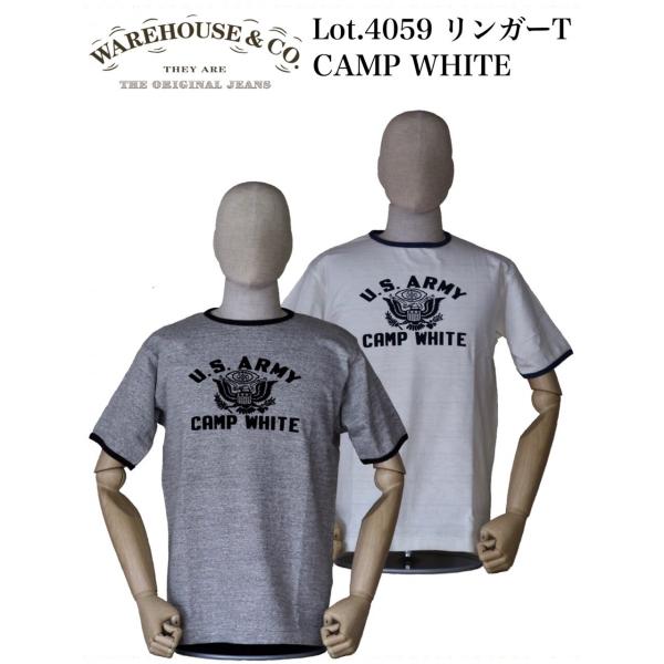 WAREHOUSE Lot.4059 CAMP WHITE リンガーTシャツ