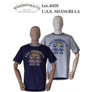 WAREHOUSE 4059 U.S.S. SHANGRI-LA リンガーTシャツ