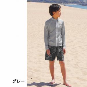 ラッシュガード キッズ 長袖 ジップアップ 水...の詳細画像2