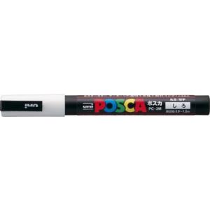 ポスカ 細字丸芯 インク色:白 品番:PC3M.1 三菱鉛筆(uni) 専門ストア サインペン