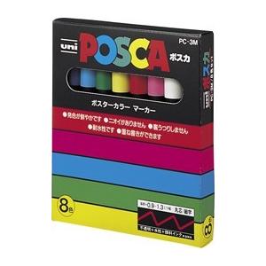 ポスカ ８色セット 細字丸芯 品番:PC3M8C 三菱鉛筆(uni) 専門ストア サインペン