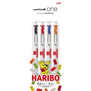 三菱鉛筆 在庫処分 限定色 ユニボール ワン 4色セット HARIBOグミ×uni