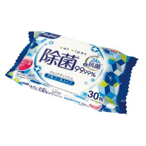 ケース販売のみ・１４４個単位でご注文下さい　リファイン　アルコール除菌おでかけウェット３０枚　　送料無料　粗品/販促品に最適！