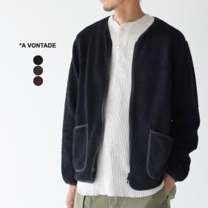 アボンタージ A Vontade  ウールパイル ジップ カーディガン Wool Sheep Pile 長袖 羽織 メンズ VTD-0497-CS 送料無料