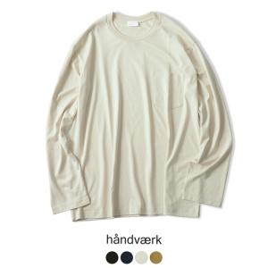 ハンドバーク handvaerk Crew Neck T-shirts L S with Pocket クルーネック ポケット Tシャツ 長袖  R62｜crouka