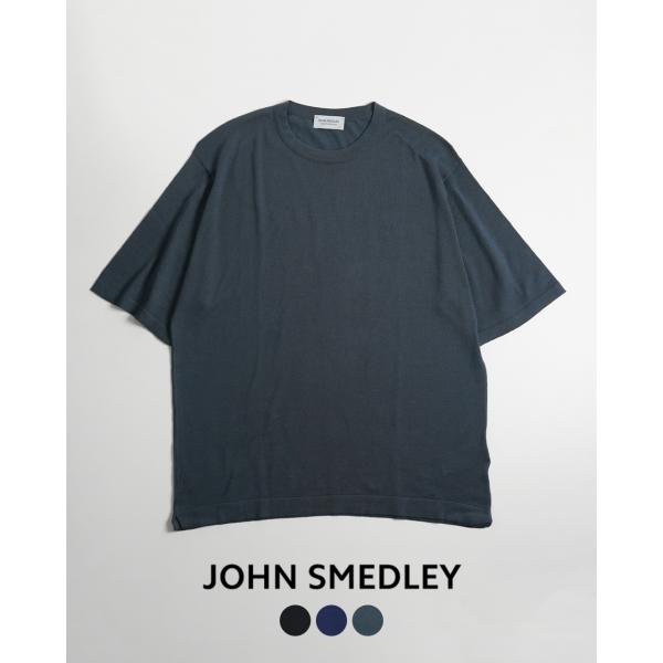 ジョンスメドレー JOHN SMEDLEY【日本別注】クルーネック ウェルトヘム Tシャツ 半袖 ク...