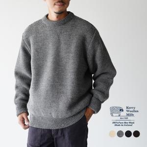 ケリーウーレンミルズ Kerry Woollen Mills パール ステッチ クルーネック セーター ニット メンズ KW-0024｜crouka