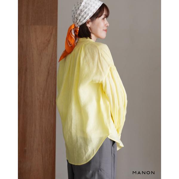 マノン MANON ブラウス フレンチリネン アミカルシャツ レディース FRENCH LINEN ...