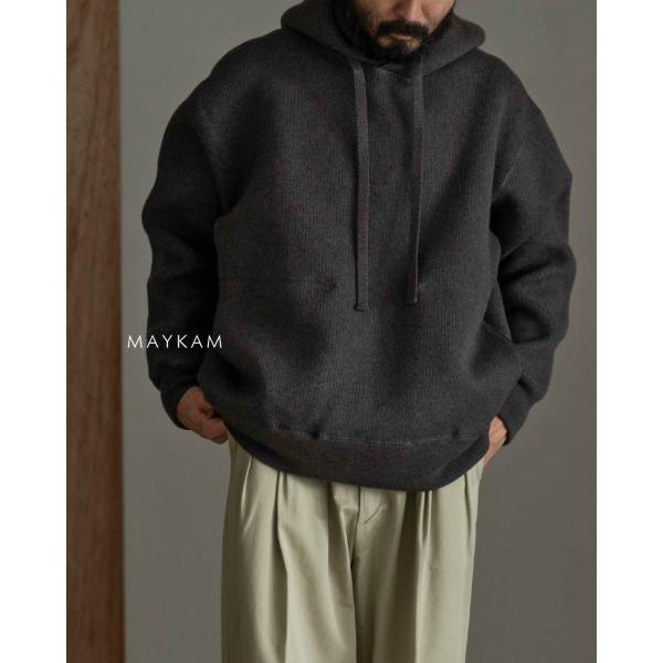 アウトレット！メイカム MAYKAM ニット セーター ウールスウェットフーディー メンズ WOOL...
