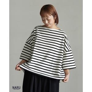 squady（スカディ） リネン天竺 プルオーバー ラウンドネック 6分袖