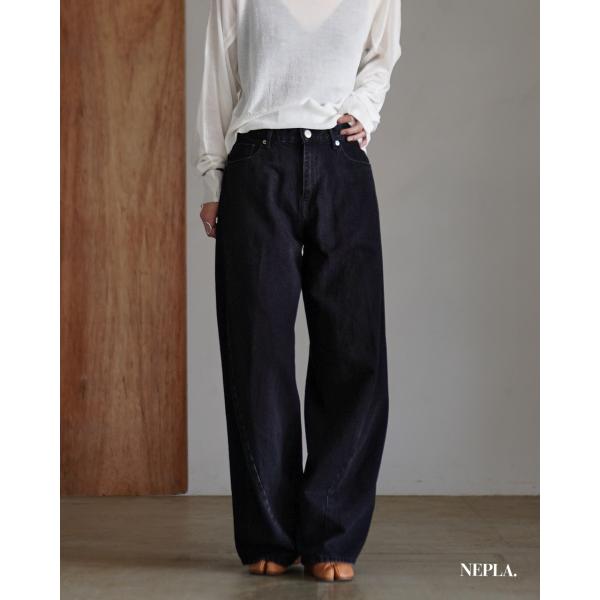 期間限定ポイント10倍 アウトレット！ネプラ NEPLA. ブラック 3Dカーブパンツ 12.5oz...