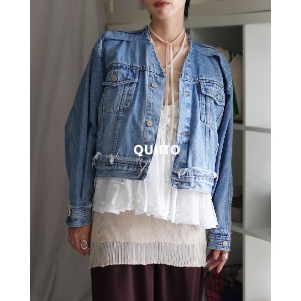 アウトレット！キイト QUIITO Vネック デニムジャケット TENT VNECK JK 羽織 長...