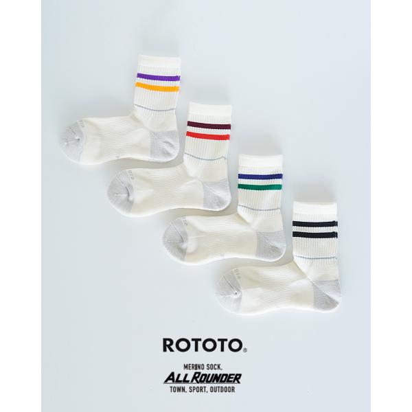 ロトト ROTOTO オールラウンダー  2ストライプ メリノ クルー  ALLROUNDER 2 ...