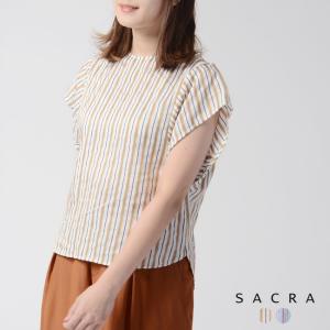 サクラ SACRA シルクレーヨン ストライプ ブラウス ・119211031 送料
