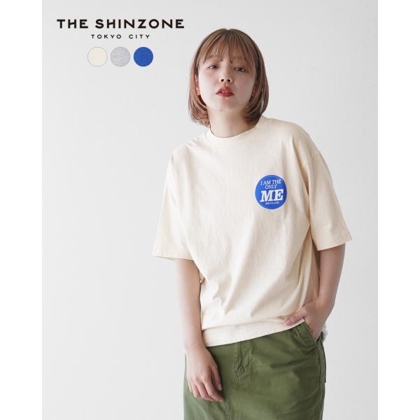 シンゾーン THE SHINZONE ME Tシャツ ME TEE 半袖 エクリュ グレー ブルー ...