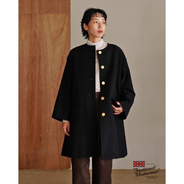 トラディショナルウェザーウェア Traditional Weatherwear ノーカラーコート リ...