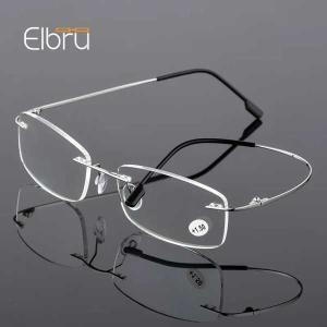 Elbru超軽量TR90 メモリチタンリムレス老眼鏡男性 & 女性老眼眼鏡 + 1.0 + 1.5 + 2.0 に + 3.5 + 4.0｜crowdshop