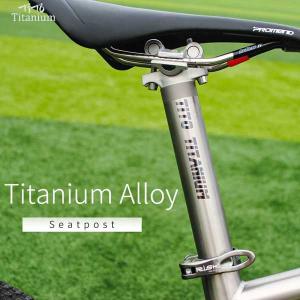 Tito-マウンテンバイク用のチタン合金シートポスト 27.2/31.6x350mm アルミニウムヘッドとチタンのシートチューブ付き｜crowdshop