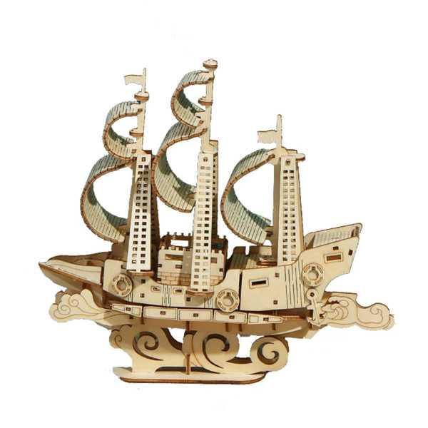 大人のための古典的な木製のパズル 子供の建設部品 大人のためのモデルのキット DIYオーシャン 帆船...