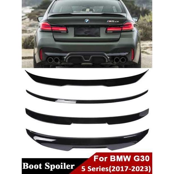 BMW 5シリーズg30用のブラックリアバンパー g30光沢のあるカーボンファイバーリアバンパー m...