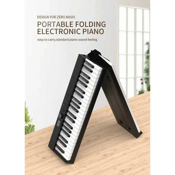 多機能電子音楽同期コントローラーキーボード 折りたたみ式ピアノ ポータブル 88キー USB デジタ...