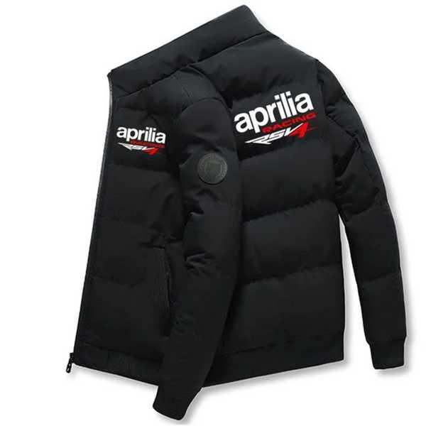 Aprilia-男性用の防風性と耐寒性のジッパージャケット、カジュアルな暖かいコート、快適な服、ファ...