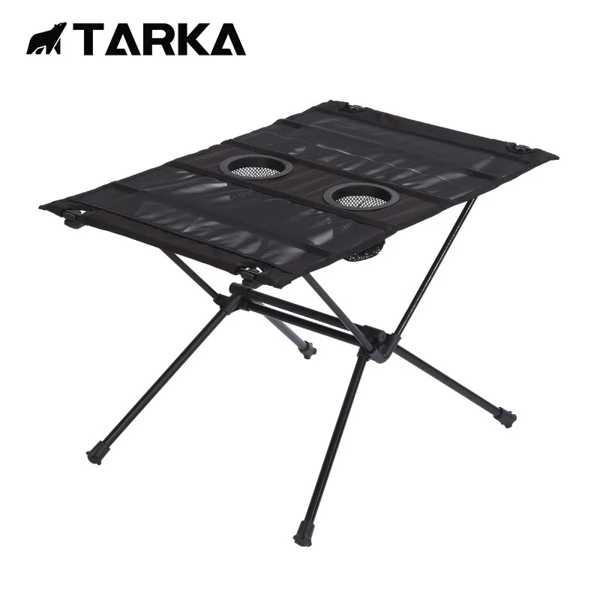 チューリップホルダー付きtarka-折りたたみ式テーブル、キャンプ、ピクニック、ビーチ、釣り用の折り...