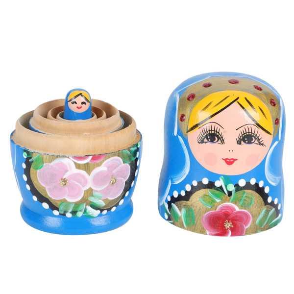 Matryoshka-伝統的なロシアの人形 手作りの装飾品 木のおもちゃ 積み重ねられた木 蓮の木 ...