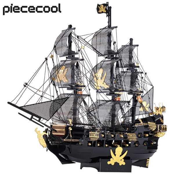 Piececool-3Dパズルアセンブリモデルキット、ブラックパール海賊船、素晴らしい誕生日プレゼン...