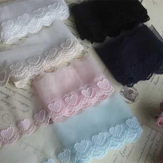 5ヤード/ロットコットン糸ハート型刺繍レーストリム幅6cm 衣類 ソファカーテン 縫製アクセサリー