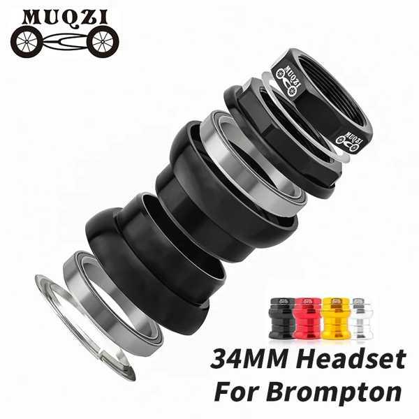 Muqzi 34ミリメートルヘッドセットブロンプトン折りたたみ自転車超軽量糸ヘッドセット1 1/8 ...