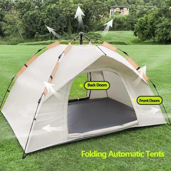 屋外用ポータブル折りたたみ式自動テント キャンプテント 自動テント スプリング式 クイックオープン ...