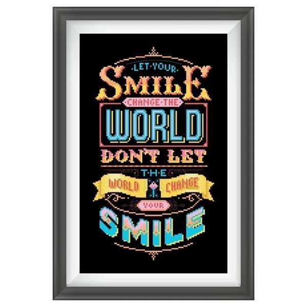 Let your smile change the world cross stitch kit w...