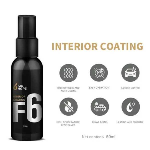 車のシートカバー F6防汚 車内 室内装飾用ビニールコーティング セラミックコート 50ml