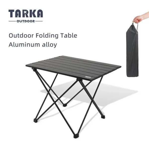 Atka-折りたたみ式ピクニックテーブル 屋外用折りたたみ式テーブル 持ち運びが簡単 超軽量アルミニ...