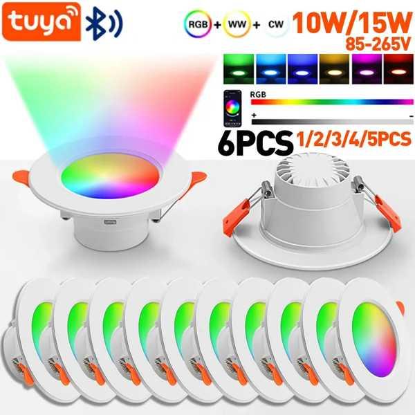 Tuya-埋め込み式LEDシーリングライト インテリジェント調光可能ライト RGB W W 交換可能...