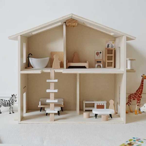 Ins Wooden Play House Doll House Baby Simulation V...