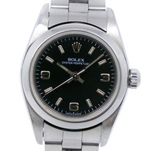 ROLEX ロレックス オイスターパーペチュアル 76080 腕時計 SS 自動巻き レディース 黒文字盤【58220403】中古｜crown78